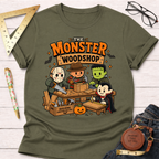 Monster Woodshop funny woodworking t-shirt – Sawdust & Ponytails (view 8)