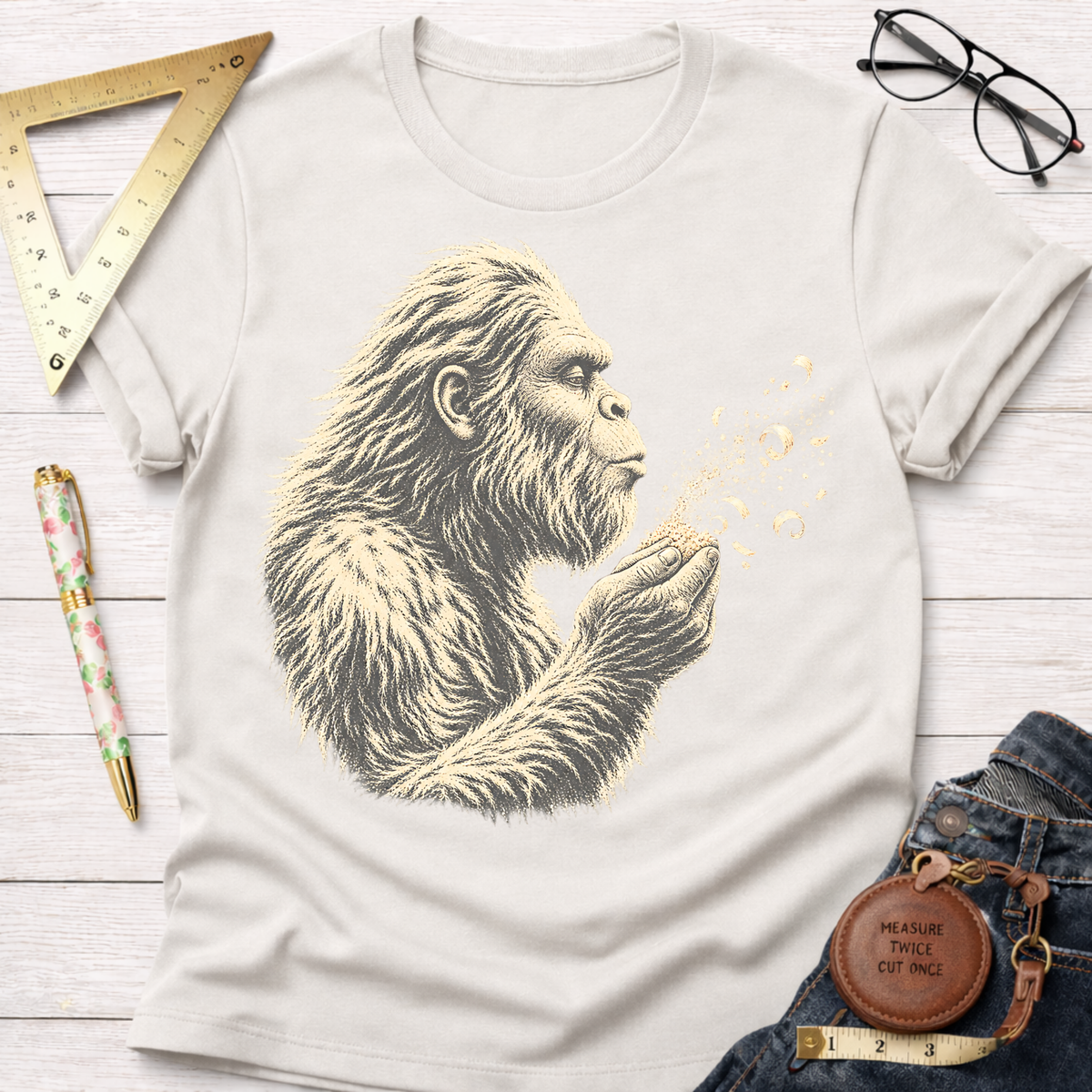 Sawdust Gorilla funny woodworking t-shirt – Sawdust & Ponytails (view 5)