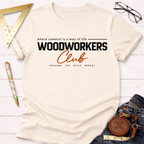Woodworkers Club funny woodworking t-shirt – Sawdust & Ponytails (view 3)