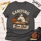 Sanding Is Boo-Shit funny woodworking t-shirt – Sawdust & Ponytails (view 8)