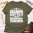If Grandpa Can't Fix It funny woodworking t-shirt – Sawdust & Ponytails (view 7)