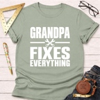 Grandpa Fixes Everything funny woodworking t-shirt – Sawdust & Ponytails (view 9)