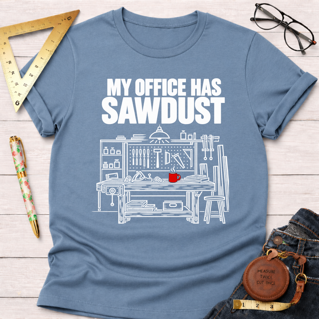 My Office Has Sawdust woodworking t-shirt – Sawdust & Ponytails (view 6)