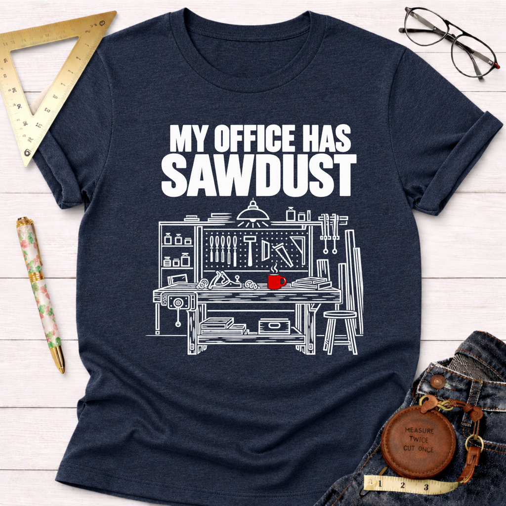 My Office Has Sawdust woodworking t-shirt – Sawdust & Ponytails (view 7)