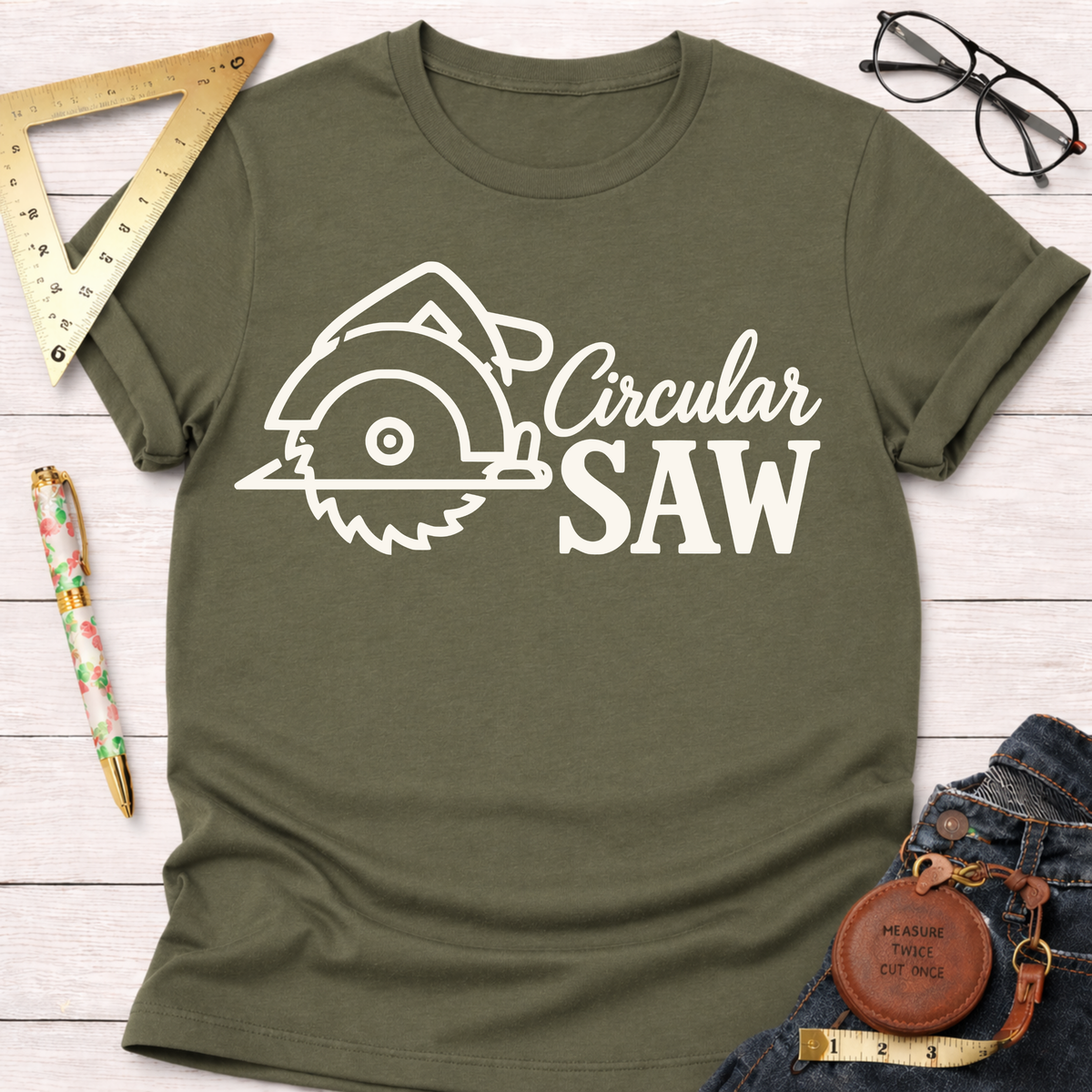 Circular Saw woodworking t-shirt – Sawdust & Ponytails (view 7)