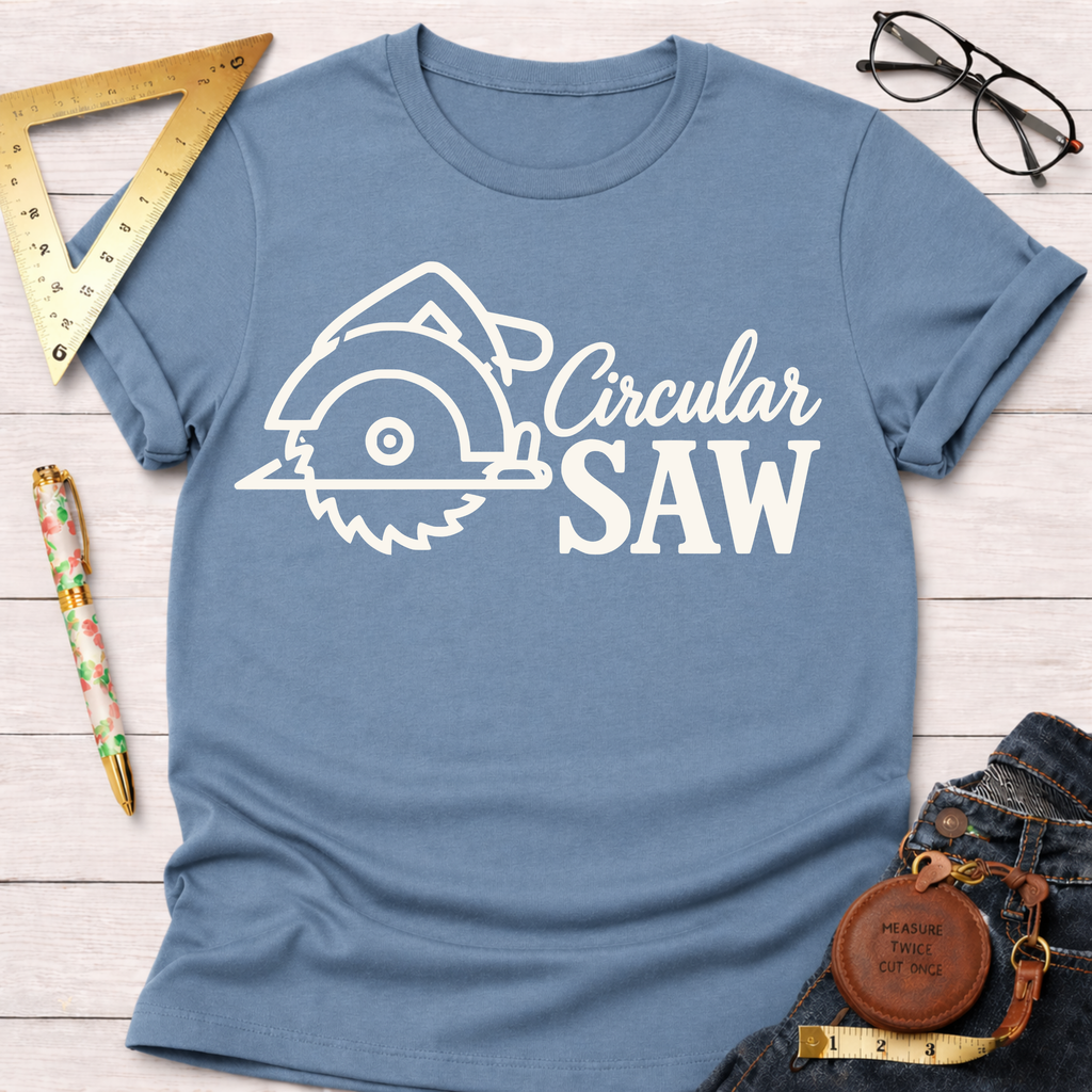 Circular Saw woodworking t-shirt – Sawdust & Ponytails (view 5)