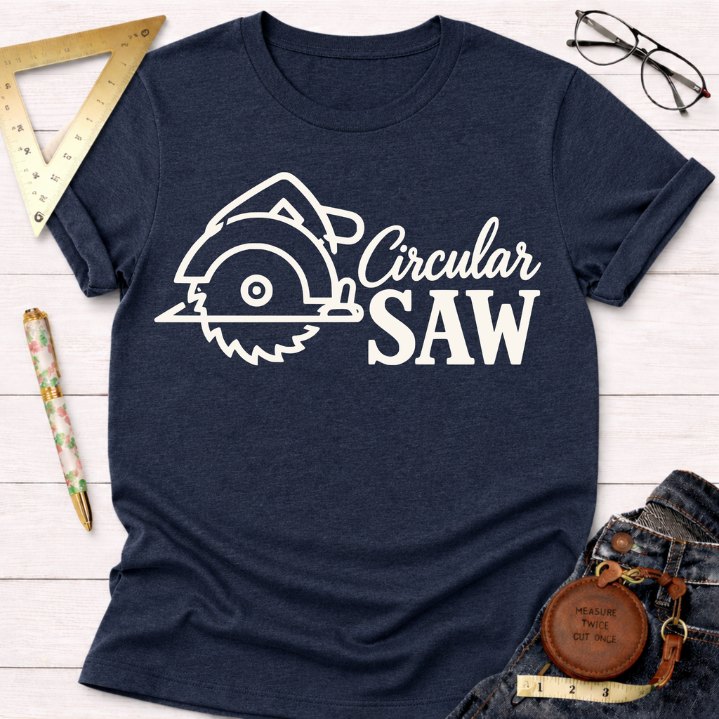 Circular Saw woodworking t-shirt – Sawdust & Ponytails (view 6)