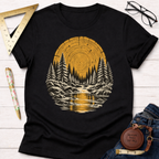 Tree Ring River woodworking t-shirt, tree ring and pine forest design – Sawdust & Ponytails (view 4)
