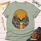 Tree Ring River woodworking t-shirt, tree ring and pine forest design – Sawdust & Ponytails (view 9)