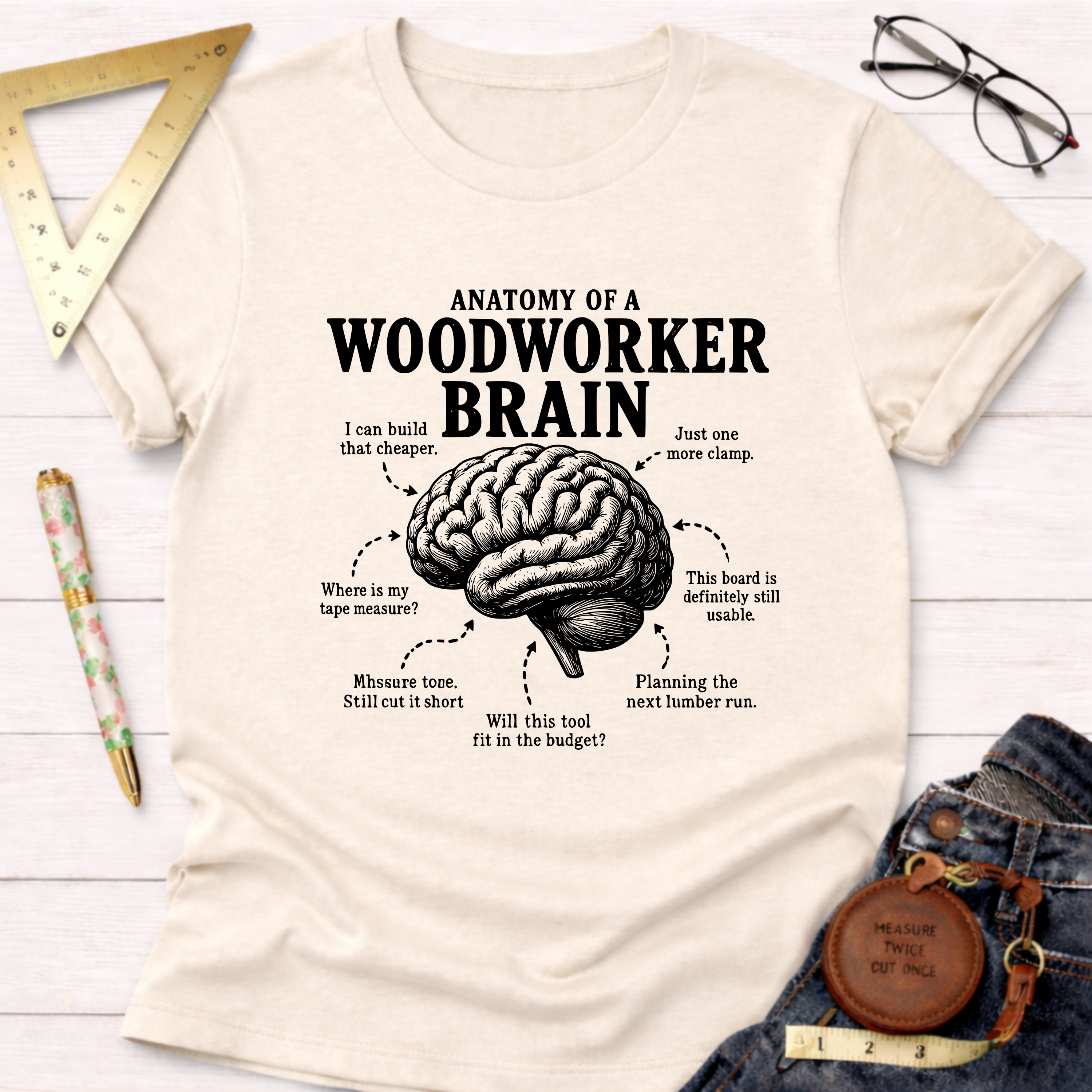 Anatomy Of A Woodworker Brain T-Shirt