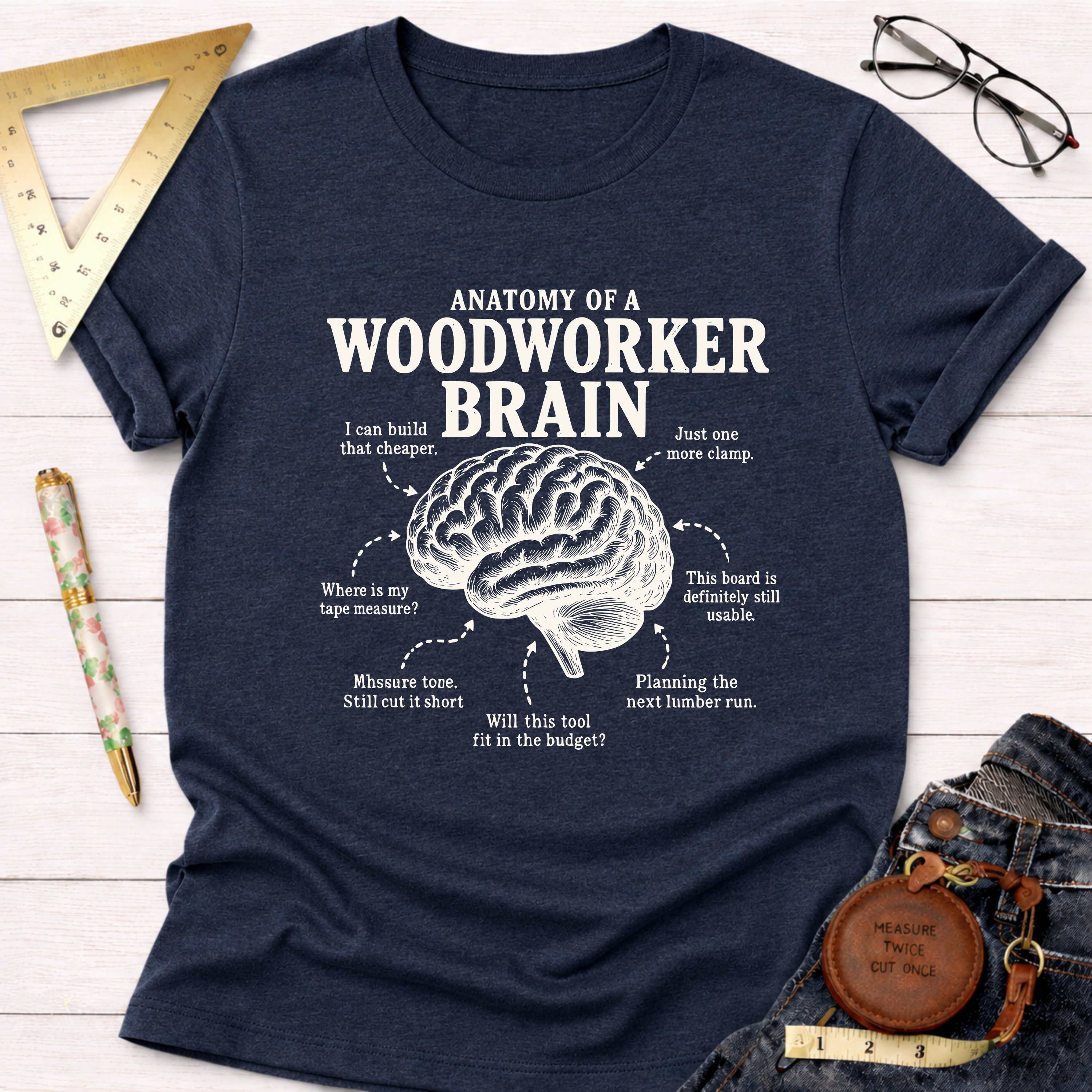 Anatomy Of A Woodworker Brain T-Shirt