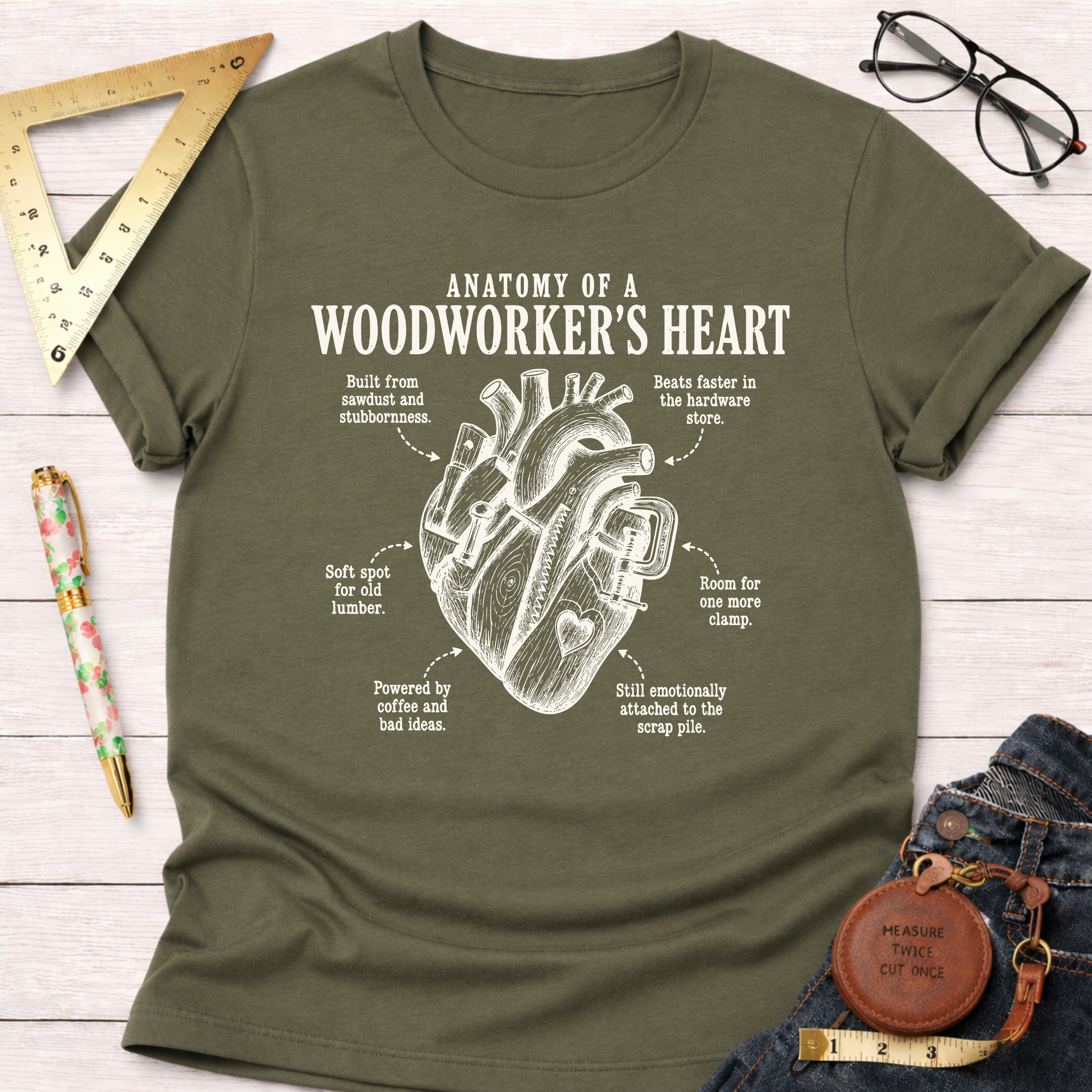 Anatomy Of A Woodworker's Heart T-Shirt