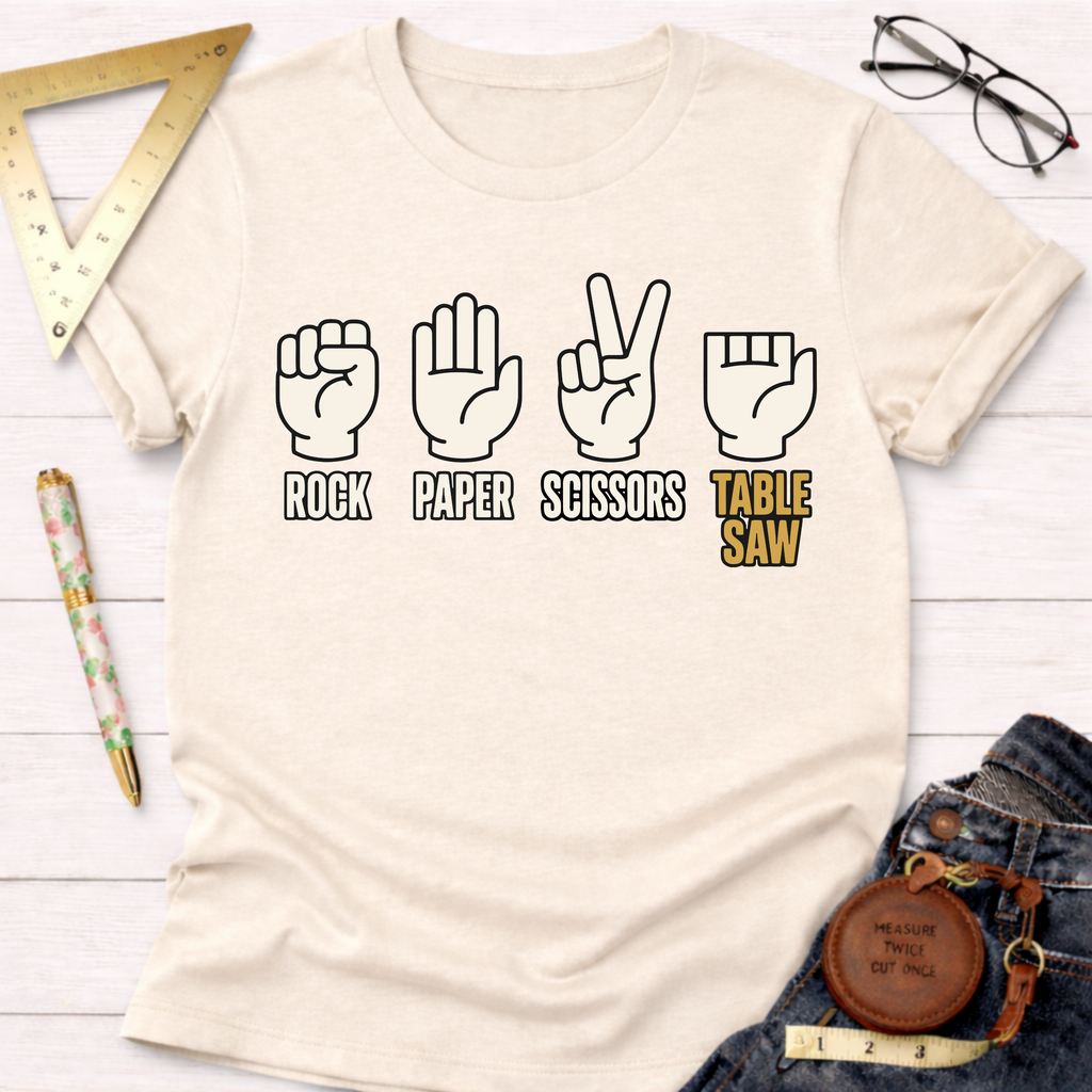 Rock Paper Scissors Table Saw T-Shirt