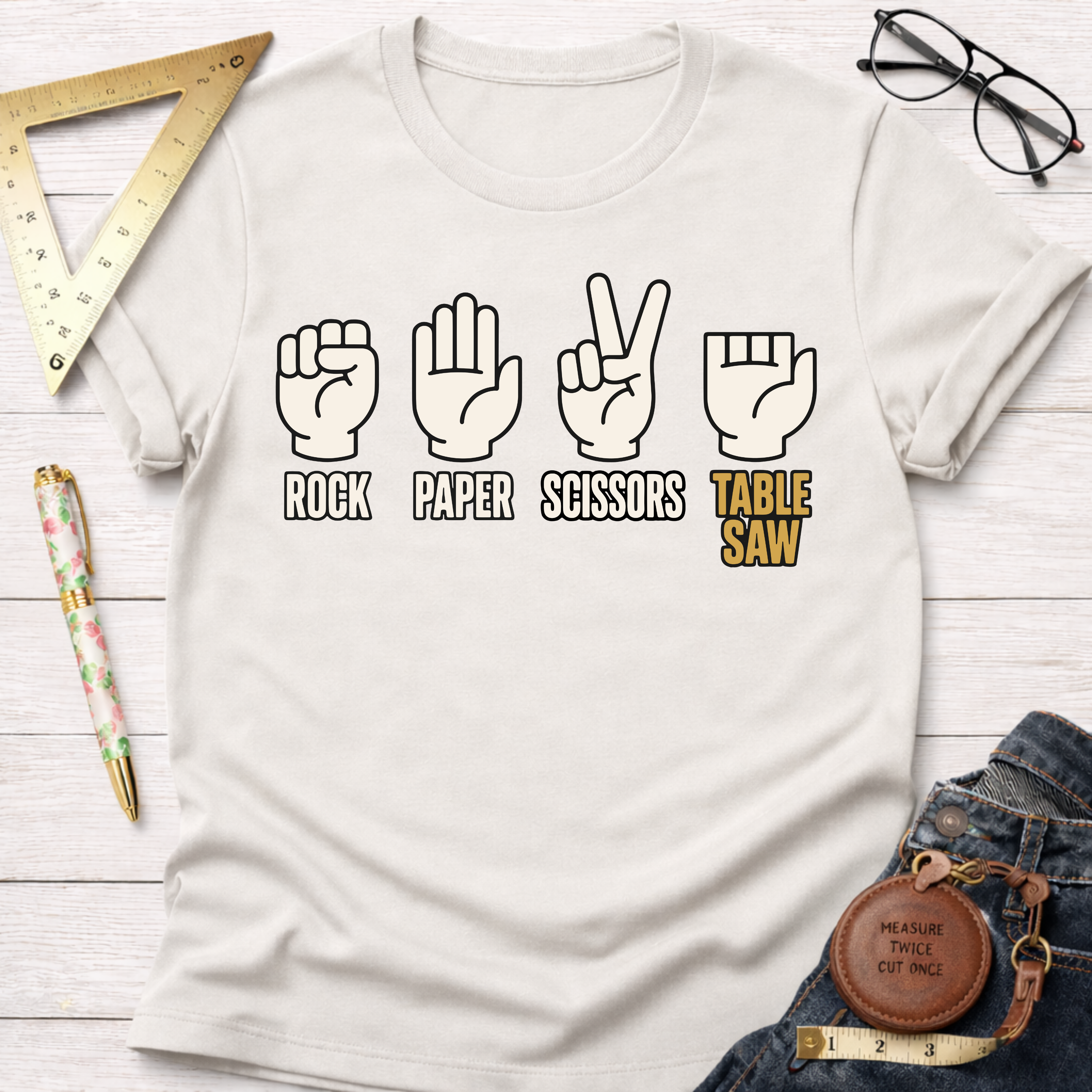 Rock Paper Scissors Table Saw T-Shirt
