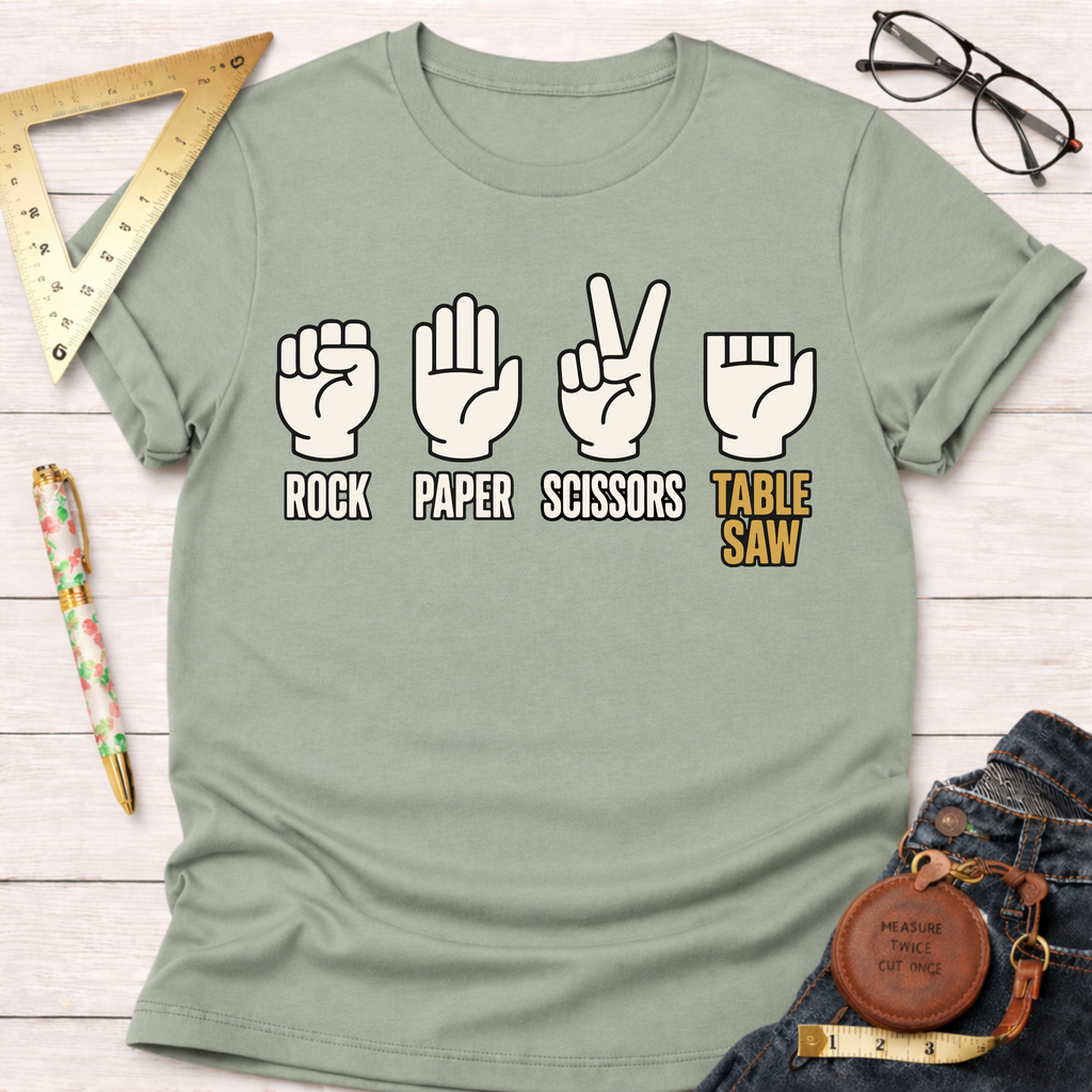 Rock Paper Scissors Table Saw T-Shirt