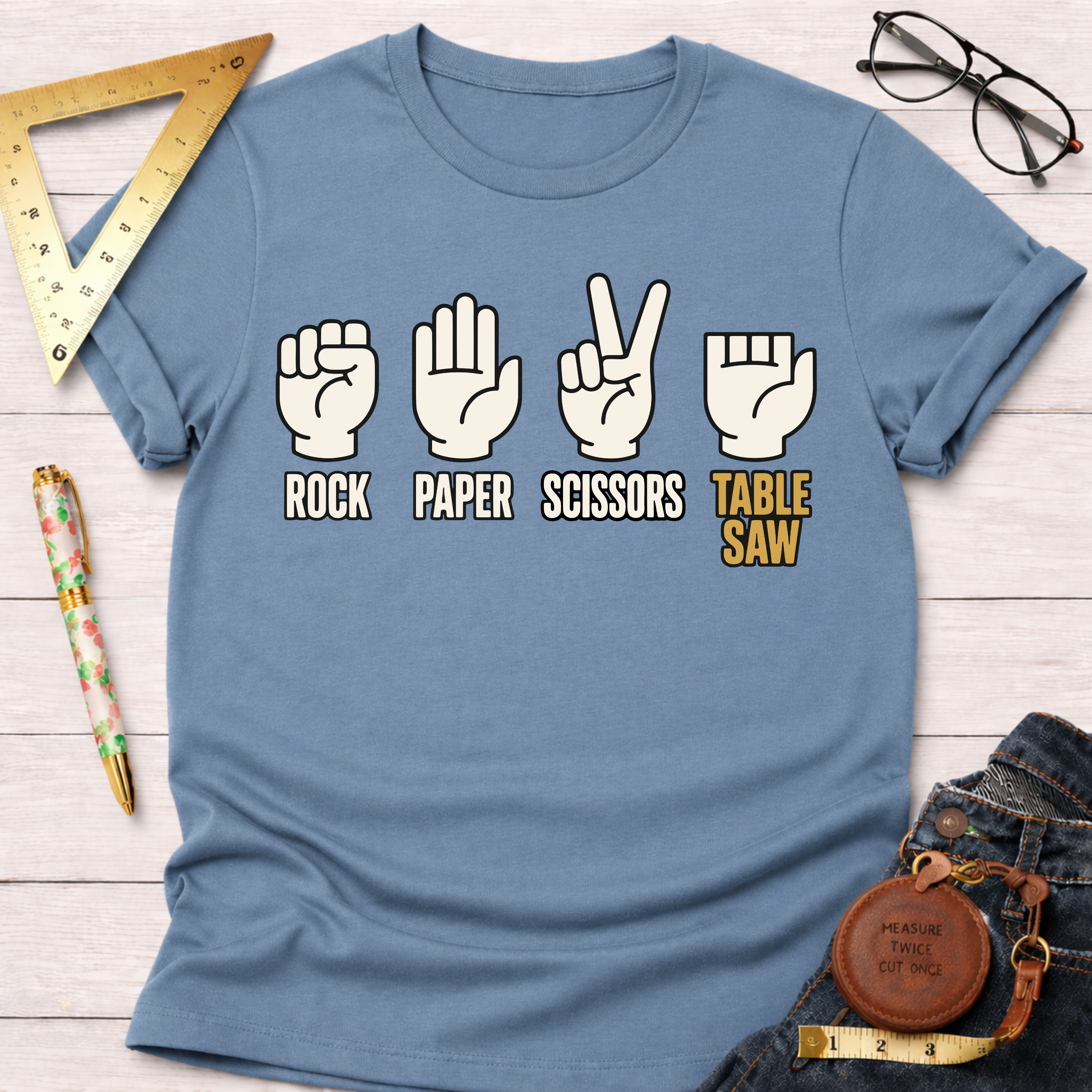 Rock Paper Scissors Table Saw T-Shirt