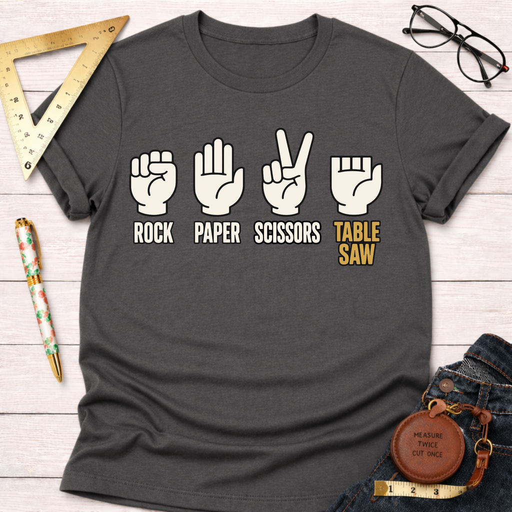 Rock Paper Scissors Table Saw T-Shirt
