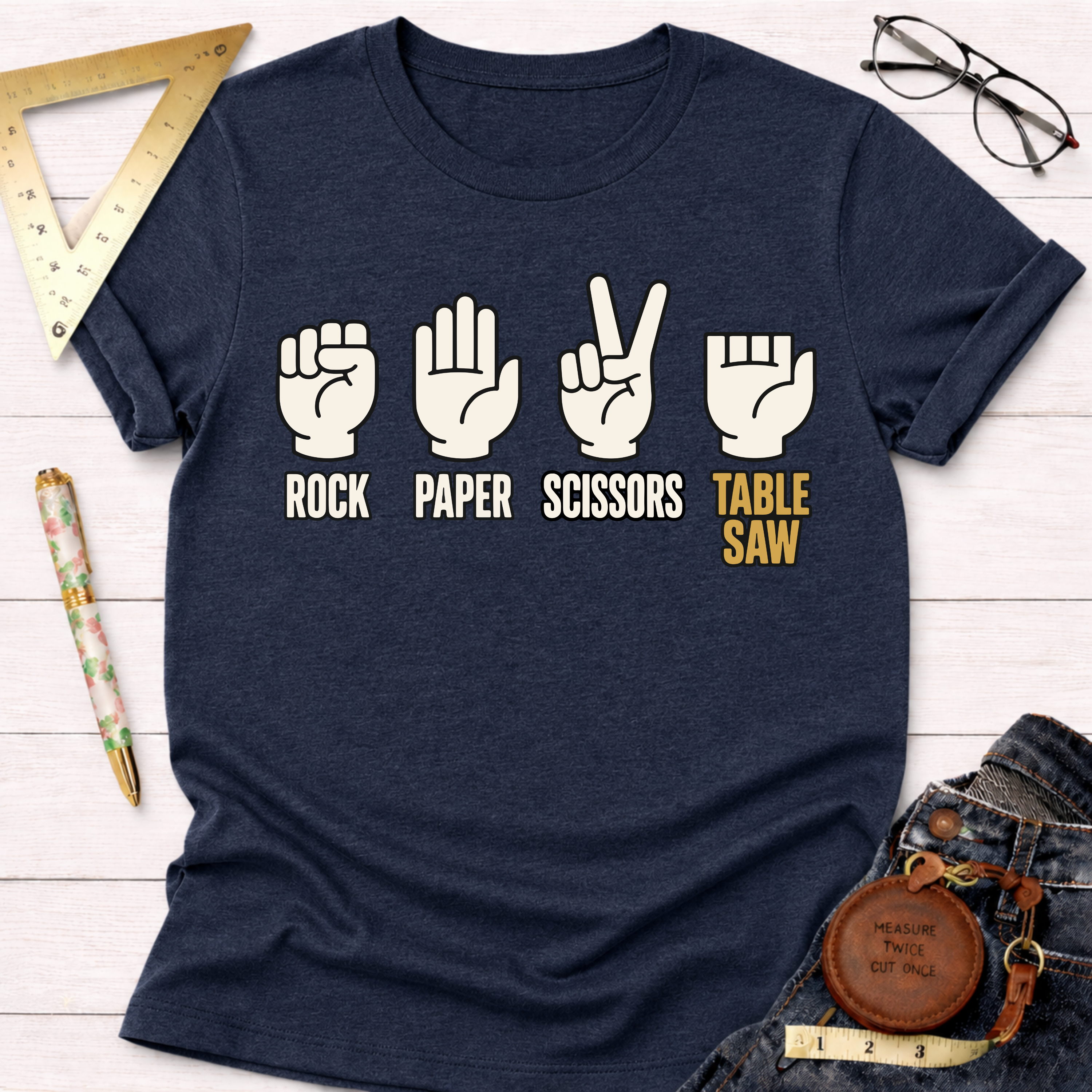 Rock Paper Scissors Table Saw T-Shirt