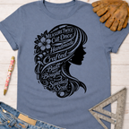 Women's funny woodworking graphic tee shirt for female woodworkers, makers, and DIY builders — Sawdust & Ponytails.